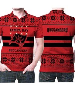 Tampa Bay Buccaneers Light Up Ugly Christmas 3D All Over Print Polo Shirt
