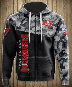 Tampa Bay Buccaneers Military Hoodie 3D Zip Hoodie 3D Zip Hoodie Long Sleeve New Season