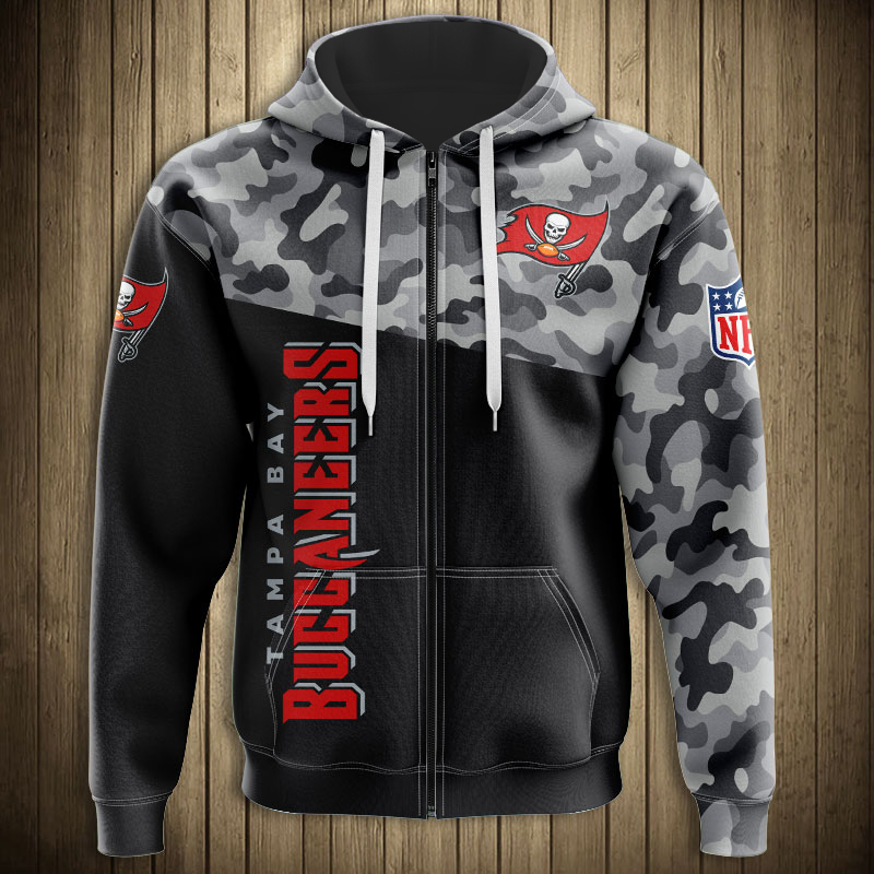 Tampa Bay Buccaneers Military Hoodie 3D Zip Hoodie 3D Zip Hoodie Long Sleeve New Season