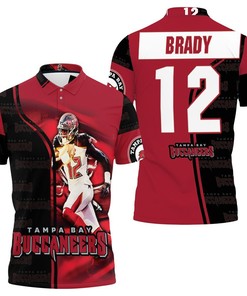 Tampa Bay Buccaneers Tom Brady Running 12 Legend 3D All Over Print Polo Shirt