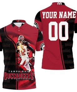 Tampa Bay Buccaneers Tom Brady Running 12 Legend Personalized 3D All Over Print Polo Shirt