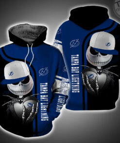 Tampa Bay Lightning And Jack Skellington 3D Hoodie
