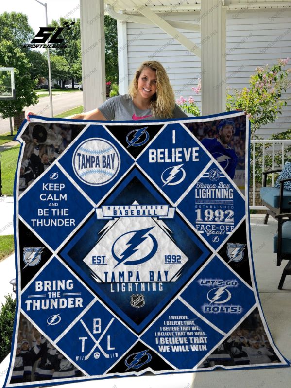 Tampa Bay Lightning Bring The Thunder Baseball Quilt Blanket Bedding Set