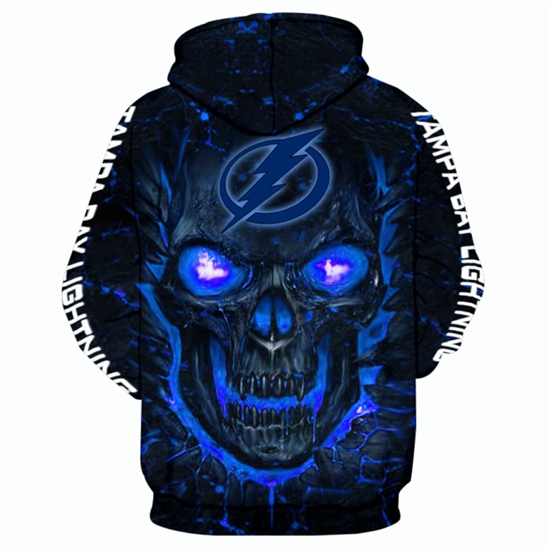 Tampa Bay Lightning Halloween Hoodie 3D Skulls Pullover Nhl - Image 2