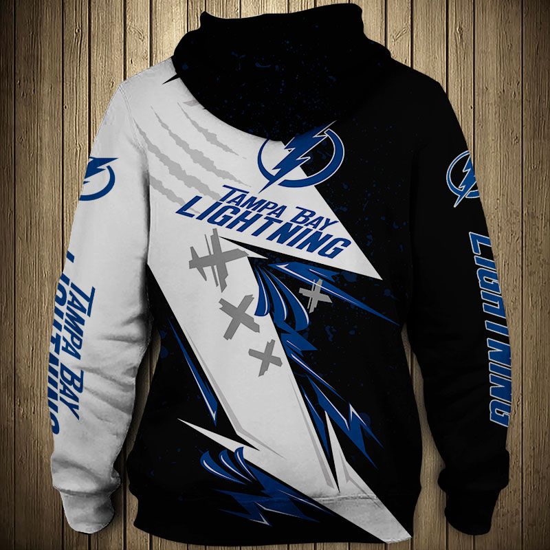 Tampa Bay Lightning Hoodie 3D Thunder Design Pullover Nhl - Image 2