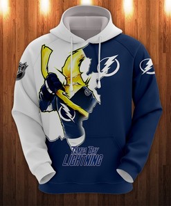 Tampa Bay Lightning Hoodie 3D Zip Hoodie 3D Cartoon Graphic Zip Hoodie for Fan