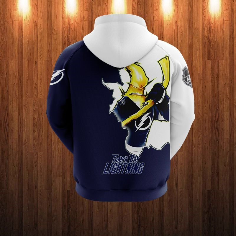 Tampa Bay Lightning Hoodie 3D Zip Hoodie 3D Cartoon Graphic Zip Hoodie for Fan - Image 2