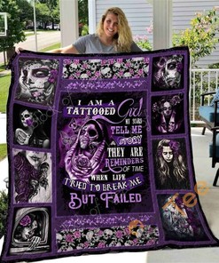 Tattooed Girl Quilt Blanket Bedding Set With Pilliwcases Option