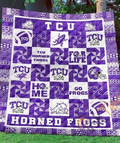 Tcu Horned Frogs Quilt Blanket Bedding Set With Pillowcase Option