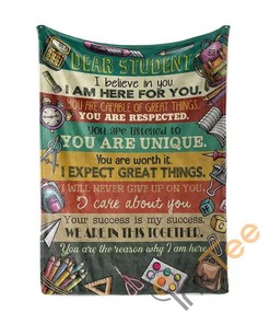 Teacher Dear Students Sherpa Fleece Blanket Gifts for Family, for Couple