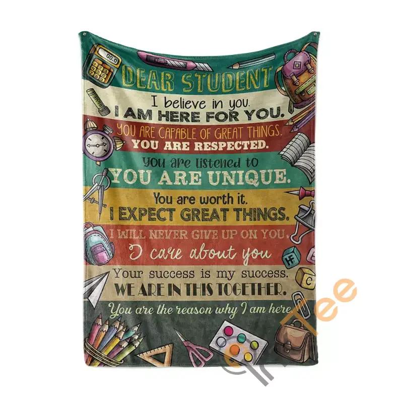 Teacher Dear Students Sherpa Fleece Blanket Gifts for Family, for Couple