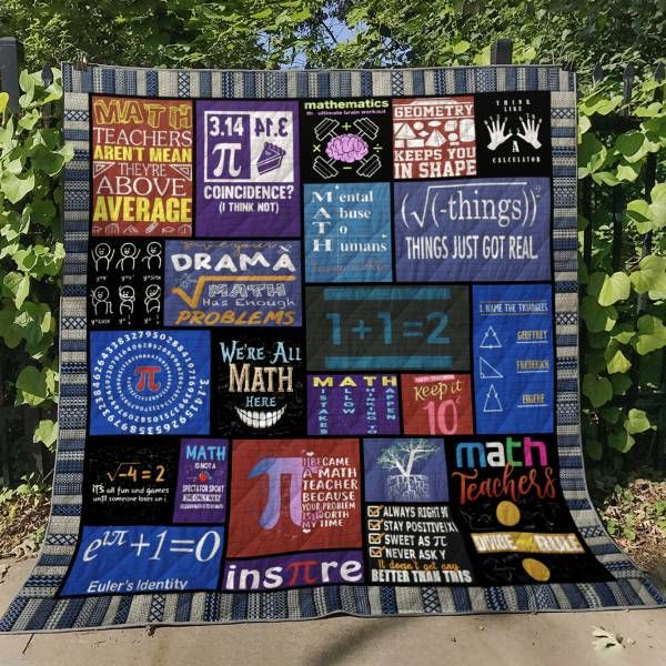 Teacher Geometry Keeps You In Shape Quilt Blanket Bedding Set Great Customized Blanket Gifts For Birthday Christmas Thanksgiving