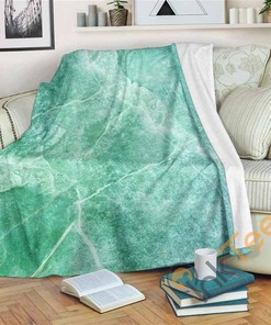 Teal Marble Sherpa Fleece Blanket Gifts for Family, for Couple