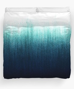 Teal Ombre Duvet Cover Bedding Set Quilt Blanket Bedding Set Cover Flatsheet 2 Pillow Cases