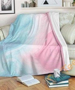 Teal Pink Liquid Marble Sherpa Fleece Blanket Gifts for Family, for Couple