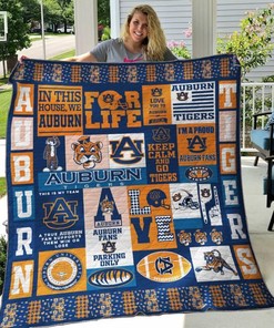 Team Auburn Tigers Quilt Blanket Bedding Set for Home Décor