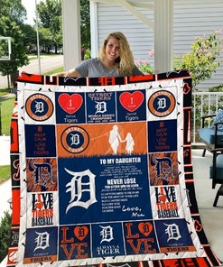 Team Detroit Tigers Love Mom Quilt Blanket Bedding Set