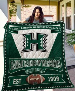 Team Football Ncaa Hawaii Rainbow Warriors Collection Collected Quilt Blanket Bedding Set