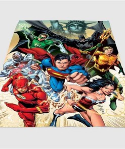 Team Justice League Sherpa Fleece Blanket Gifts for Family, for Couple