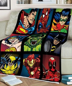 Teams Super Hero Marvel Comics Christmas, Marvel Gift For Fan Comfy Throw Blanket Gift