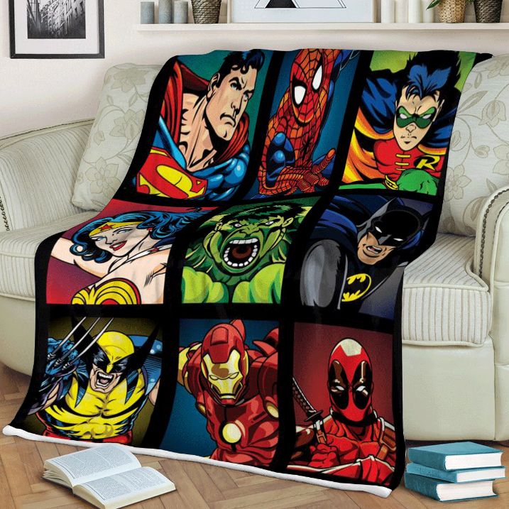 Teams Super Hero Marvel Comics Christmas, Marvel Gift For Fan Comfy Throw Blanket Gift