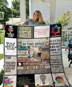 Teamwork In This Office We Are A Team Quilt Blanket Bedding Set Great Customized Blanket Gifts For Birthday Christmas Thanksgiving