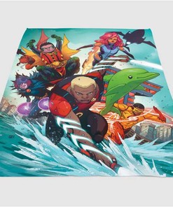 Teen Titans Cartoon Sea Sherpa Fleece Blanket Gifts for Family, for Couple
