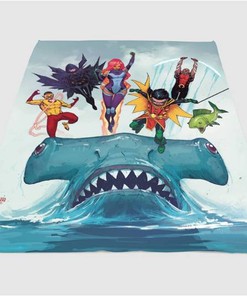 Teen Titans In The Sea Sherpa Fleece Blanket Gifts for Family, for Couple