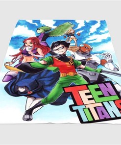 Teen Titans Main Character Sherpa Fleece Blanket Gifts for Family, for Couple
