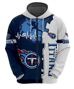 Tennessee Titans 3D All Over Print Zip Hoodie for Nfl Fans