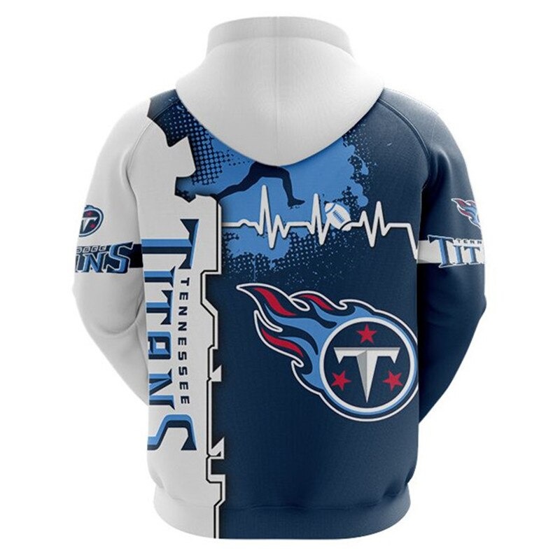 Tennessee Titans 3D All Over Print Zip Hoodie for Nfl Fans - Image 3