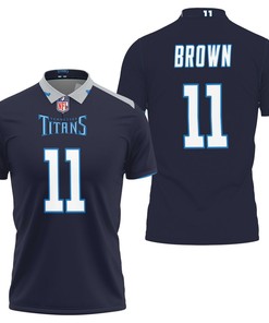 Tennessee Titans A J Brown #1 Nfl New Game Navy 2019 3D All Over Print Polo Shirt