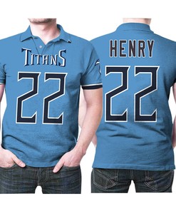 Tennessee Titans Derrick Henry 22 Youth Game Jersey Light Blue 2019 Jersey Style 3D All Over Print Polo Shirt