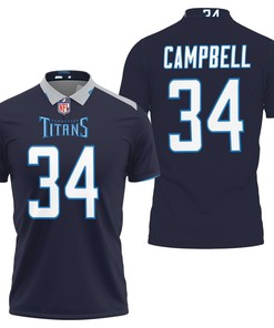 Tennessee Titans Earl Campbell #34 Great Player Nfl American Football Team New Game Navy 2019 Polo Shirt