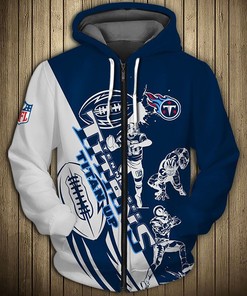 Tennessee Titans Hoodie 3D Cartoon Player Cute Zip Hoodie