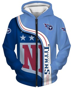 Tennessee Titans Hoodie 3D Pullover Zip Hoodie Nfl for Fans