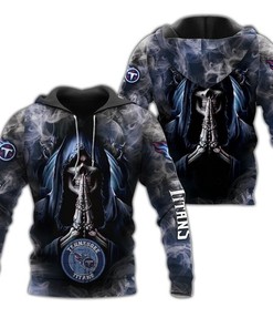 Tennessee Titans Hoodie 3D Zip Hoodie Death Smoke Graphic Gifts for Fans