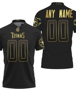 Tennessee Titans Nfl America Football Team Logo Black Golden Edition Polo Shirt