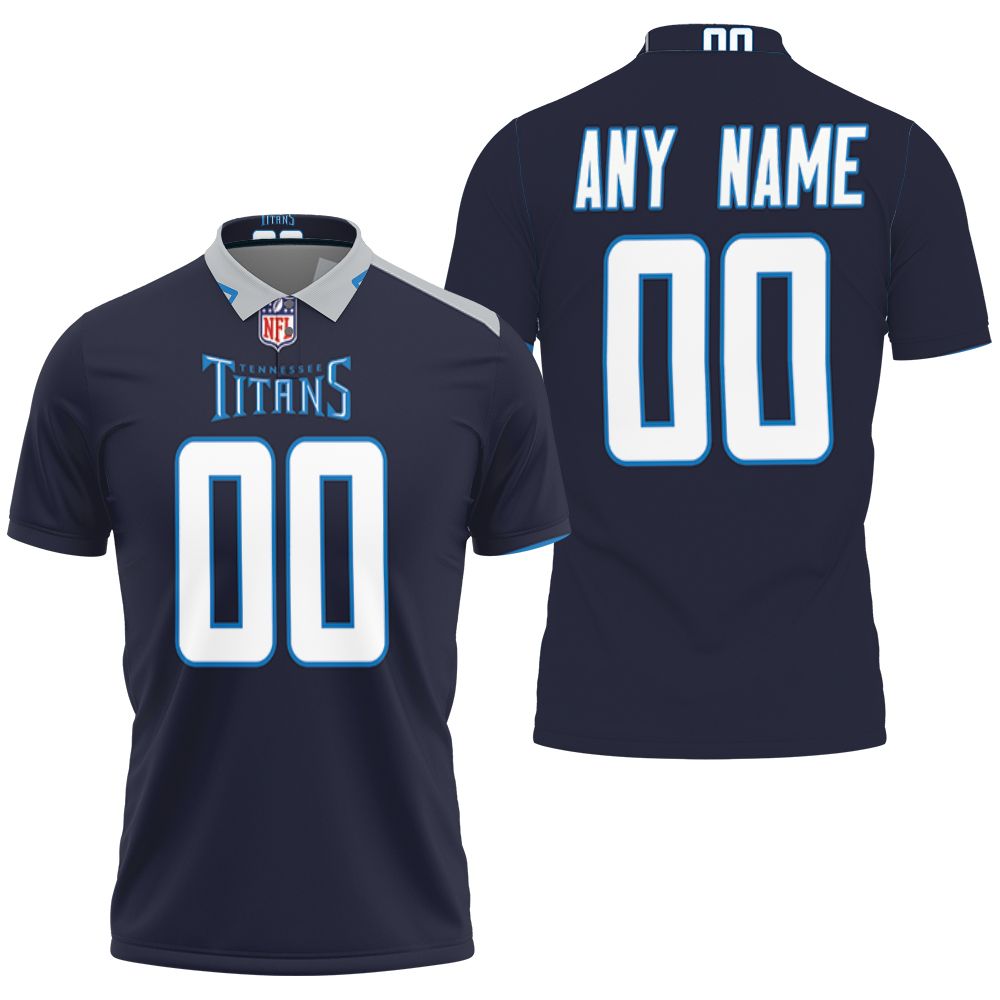 Tennessee Titans Nfl America Football Team Logo New Game Navy 2019 Polo Shirt