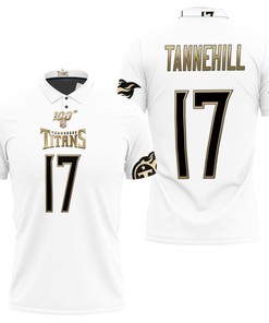 Tennessee Titans Ryan Tannehill #11 Nfl Great Player White 100th Season Golden Edition Jersey Style Polo Shirt