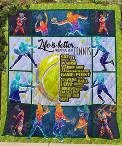 Tennis Lover Quilt Blanket Bedding Set