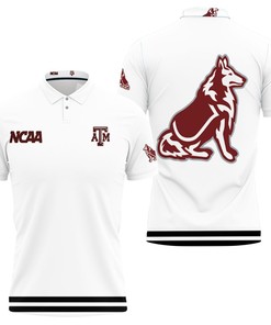 Texas Am Aggies Ncaa Classic White With Mascot Logo Fans 3D All Over Print Polo Shirt
