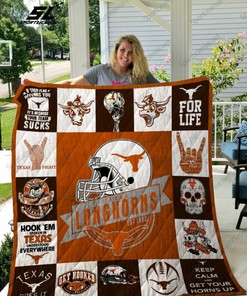 Texas Big Longhorns Ncaa Quilt Blanket Bedding Set