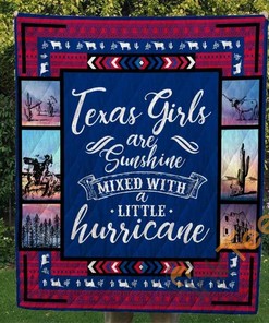 Texas Girls Are Sunshine Mixed With A Little Hurricane Quilt Blanket Bedding Set