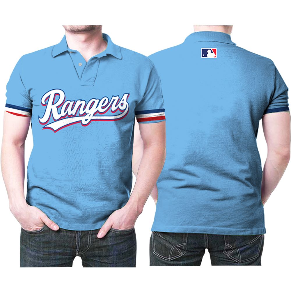 Texas Rangers 2020 Mlb Team Light Blue Jersey Inspired Style 3D All Over Print Polo Shirt