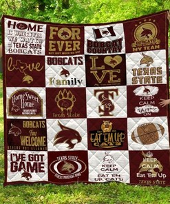 Texas State Bobcats Ncaa Quilt Blanket Bedding Set