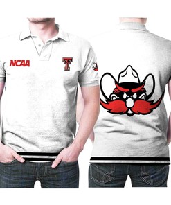Texas Tech Red Raiders Ncaa Classic White With Mascot Logo 3D All Over Print Polo Shirt