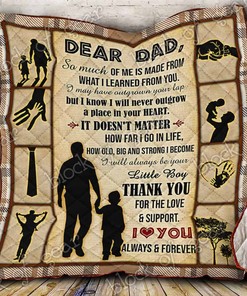 Thank You For The Love And Support To My Dad From Kids Personalized Quilt Blanket Bedding Set