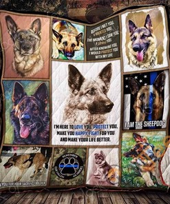 Thank You, German Shepherd Quilt Blanket Bedding Set