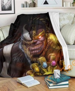 Thanos Venom Fleece Sherpa Fleece Blanket Gifts for Family, for Couple
